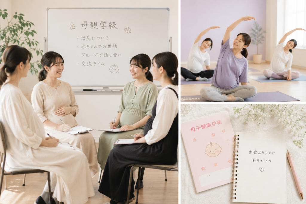 産院でもらった母子手帳とマタニティグッズ